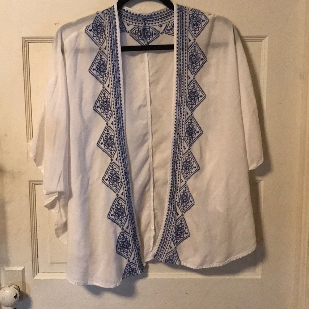 White flowy kimono